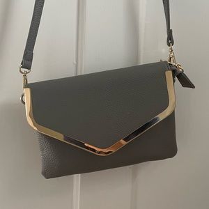 Gray Bag with Long Strap